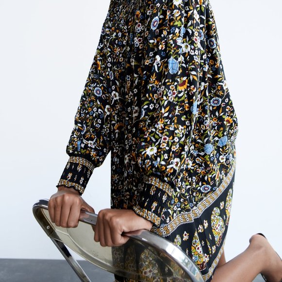 ZARA PRINTED MINI DRESS - Picture 5 of 9